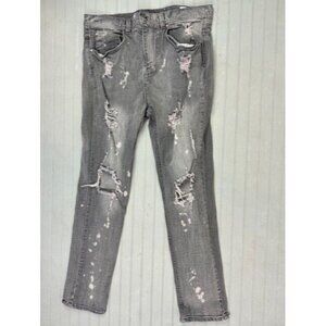 Lure Size 36 Womens Jeans Gray Paint Splatter Tapered Skinny High Rise D…